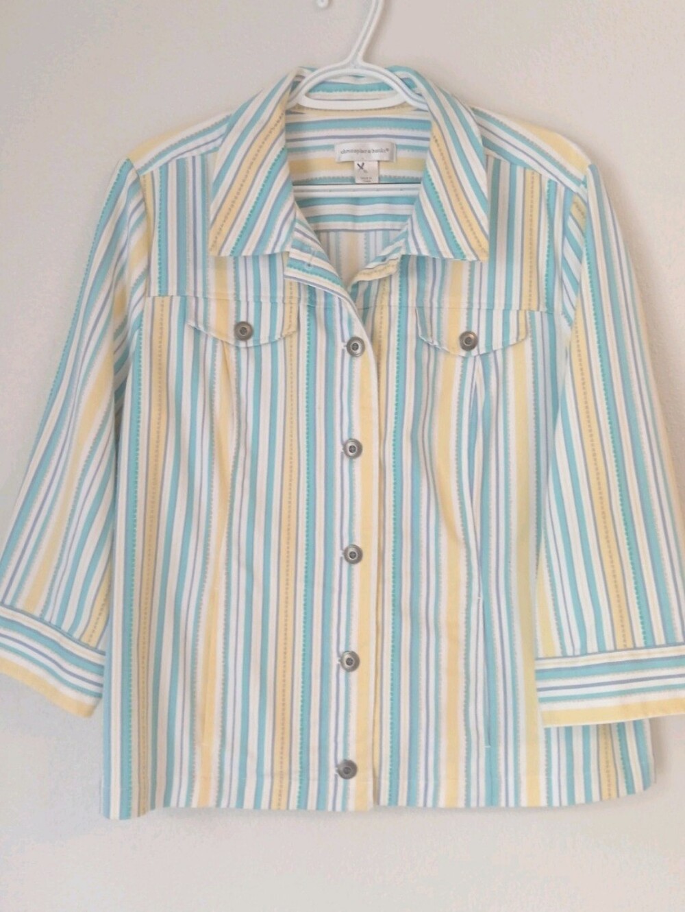 Women's Christopher And Banks Striped Shacket Jacket Extra Large